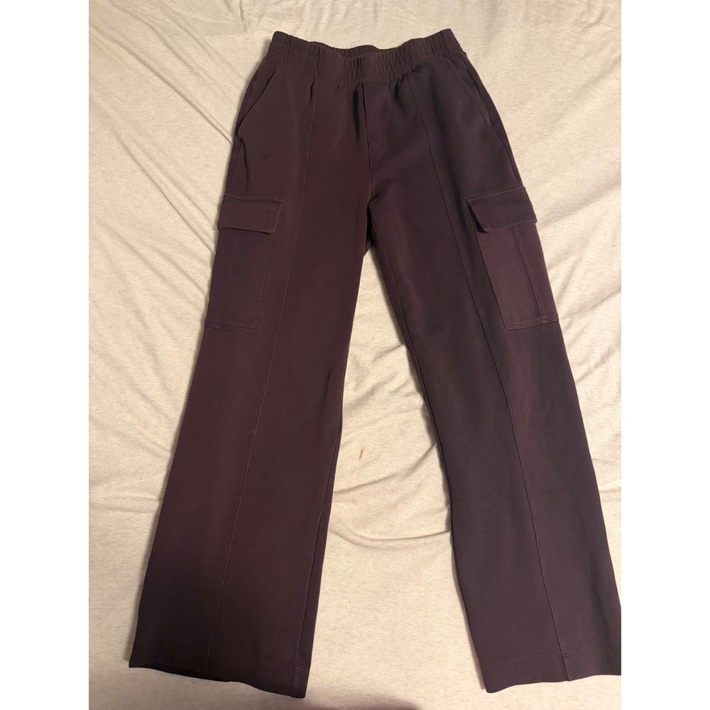 Old Navy Active Dynamic Fleece High Rise Wide Leg Cargo Pants Plum Purple Medium